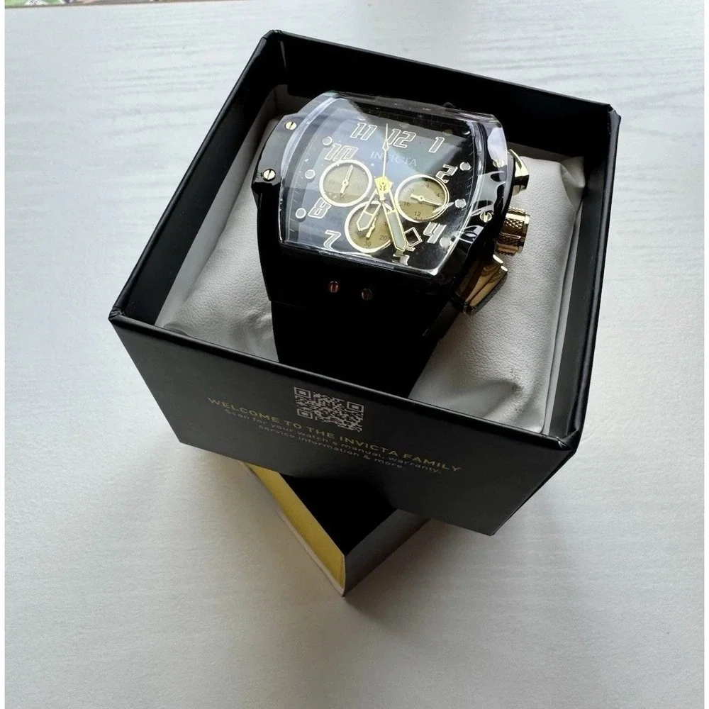 Invicta S1 Rally Vortce 49982 Men's 47mm Chronograph Watch Black Gold New Box